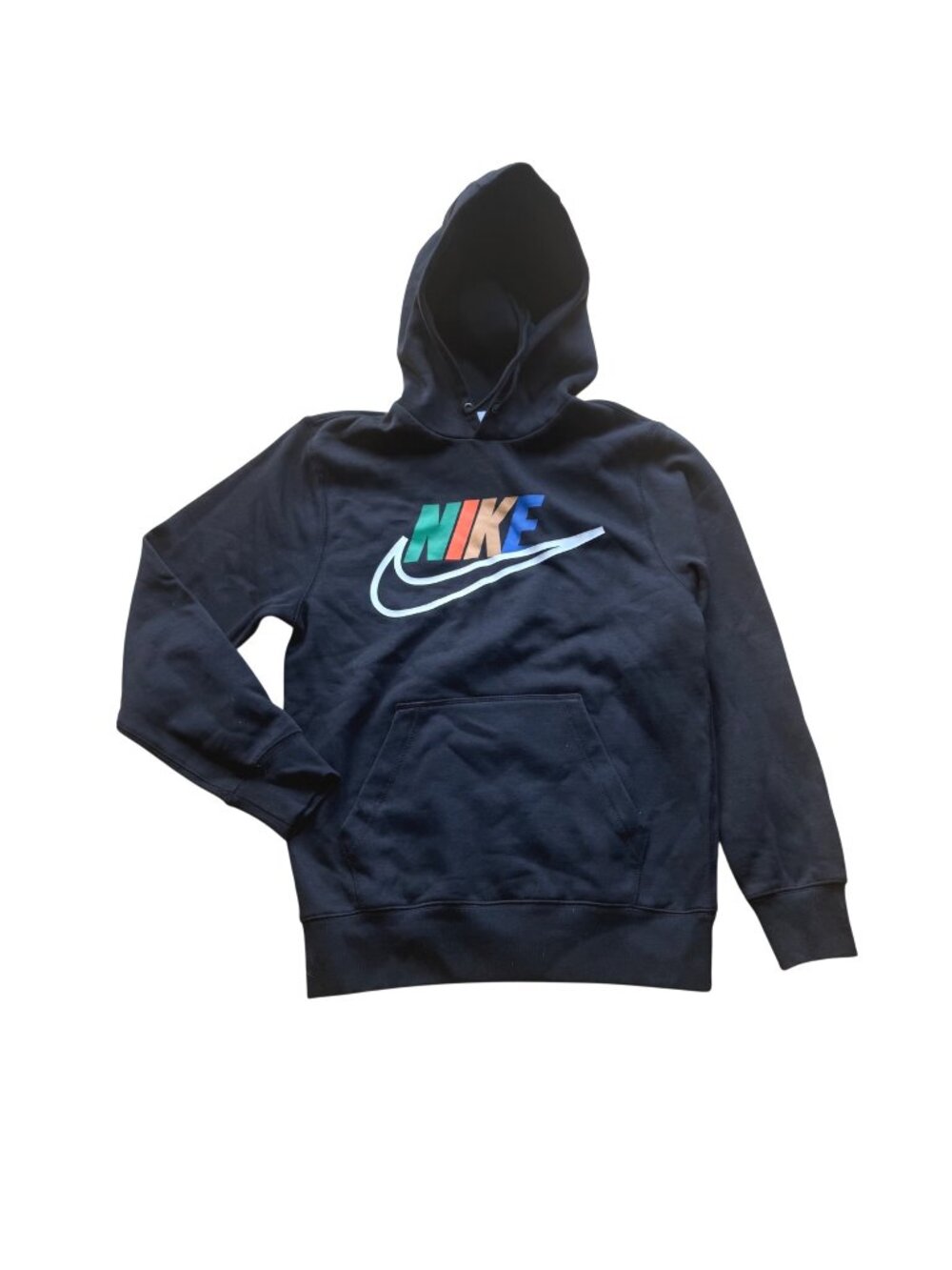 Nike Men's Hoodie Sweatshirt XS Black Multicolor Logo Club Fleece Futura Block